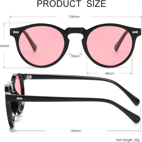NIDOVIX Vintage Polarized Sunglasses for Men Women Round Retro Classic Fashion Eyewear UV400 Protection Sun Glasses in Kuwait