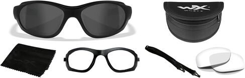 Wiley X XL-1 Advanced Sunglasses, ANSI Z87 Safety Glasses for Men and Women, UV Eye Protection for Combat, Shooting, Motorcycle, Biking, and Extreme Sports, Matte Black Frame, Smoke Grey and Clear Changeable Lenses, Ballistic Rated in Saudi Arabia