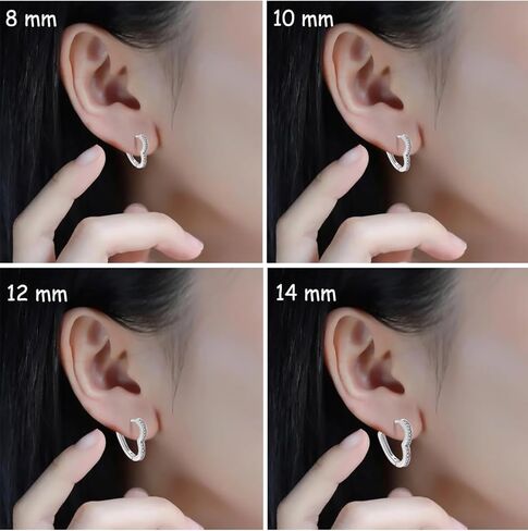 مجموعة أقراط هوجي الصغيرة من GloBosenPur، 6 أزواج من أقراط هوجي هوب مطلية بالذهب أقراط هوجي للنساء مربعة مكتنزة ملتوية سميكة أقراط بيضاوية للفتيات in Kuwait