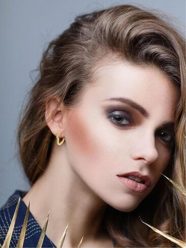 مجموعة أقراط هوجي الصغيرة من GloBosenPur، 6 أزواج من أقراط هوجي هوب مطلية بالذهب أقراط هوجي للنساء مربعة مكتنزة ملتوية سميكة أقراط بيضاوية للفتيات in Kuwait