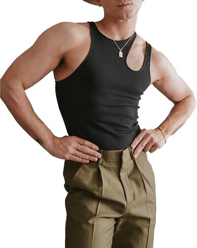 cloudmall Men's Summer Fashion Tank Tops Sexy Sleeveless T Shirts Punk Tee Vest Streetwear in Kuwait