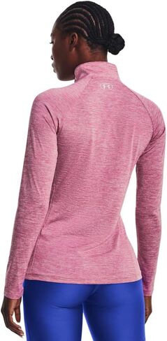 Under Armour Women's Standard Tech Twist ½ Zip Long Sleeve Pullover, (669) Pace Pink/Prime Pink/Metallic Silver, Medium in Saudi Arabia