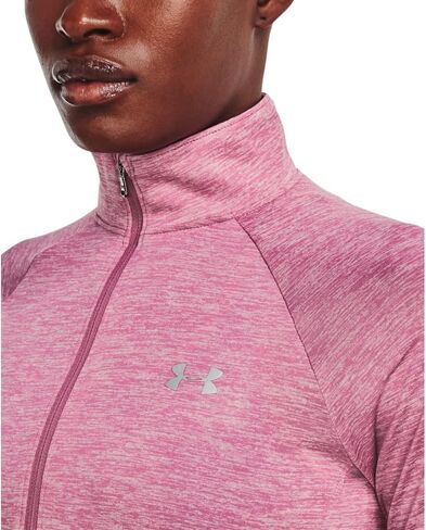 Under Armour Women's Standard Tech Twist ½ Zip Long Sleeve Pullover, (669) Pace Pink/Prime Pink/Metallic Silver, Medium in Saudi Arabia
