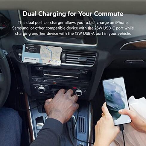 بلكن شاحن سيارة USB-C PD 36 واط (شاحن سيارة مزدوج 18 واط USB-C لتوصيل الطاقة لايفون 14 وسلسلة 13 وسامسونج وجوجل والمزيد) in Kuwait