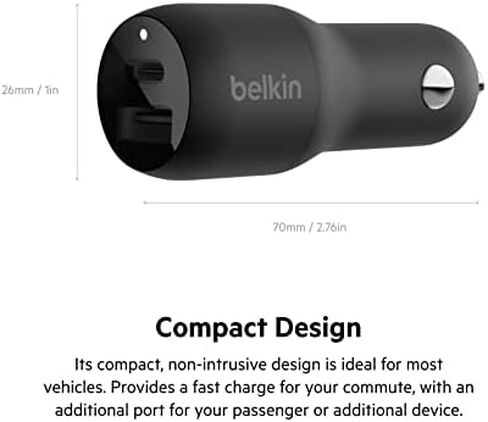 بلكن شاحن سيارة USB-C PD 36 واط (شاحن سيارة مزدوج 18 واط USB-C لتوصيل الطاقة لايفون 14 وسلسلة 13 وسامسونج وجوجل والمزيد) in Kuwait