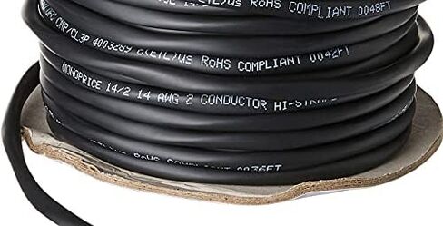 Monoprice 14 AWG 2 Conductor CMP-Rated Speaker Wire/Cable - 250 Feet UL Plenum Rated, 100% Pure Bare Copper with Color Coded Conductors - Nimbus Series in Saudi Arabia