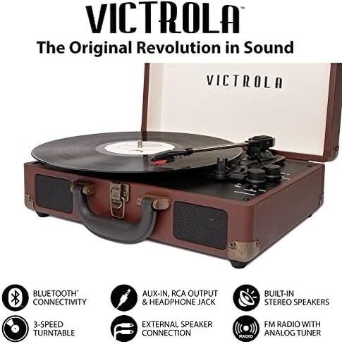 Victrola Journey+ Bluetooth Suitcase Record Player with Matching Record Stand in Kuwait