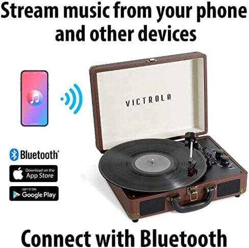 Victrola Journey+ Bluetooth Suitcase Record Player with Matching Record Stand in Kuwait