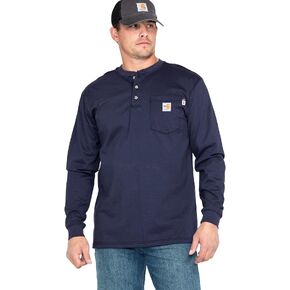 Carhartt Men's Big & Tall Flame Resistant Force Cotton Long Sleeve Henley in Saudi Arabia