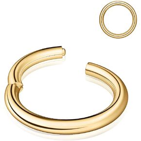 Nose Rings Hoop, 316L Surgical Steel 20G 18G 16G 14G Hypoallergenic Nose Rings Septum Cartilage Hoop Earring Conch Piercing Jewelry for Women, Diameter 5mm to 14mm, Gold, Rose Gold, Silver, Black in Saudi Arabia