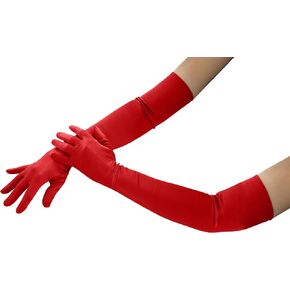 4E's Novelty 21" Elbow Length Satin Long Gloves for Women Costume Accessories Roaring 1920's Flapper Evening Dress Gloves