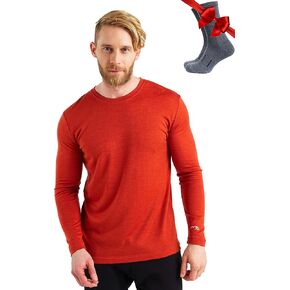 Merino.tech Merino Wool Base Layer - Mens 100% Merino Wool Long Sleeve Thermal Shirts Lite, Midweight, Heavyweight + Socks