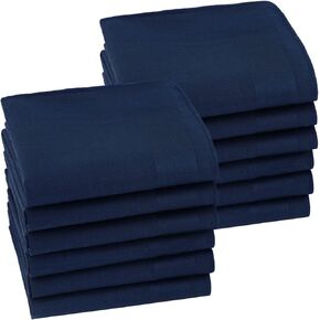 HOULIFE Men's Cotton Handkerchiefs, Solid Color 100% 60S Soft Cotton Hankies for Men Women 6/12PCS 15.7"×15.7"