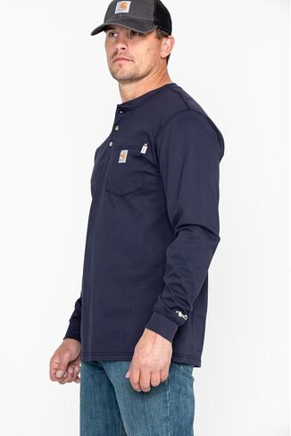 Carhartt Men's Big & Tall Flame Resistant Force Cotton Long Sleeve Henley in Saudi Arabia