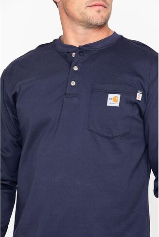 Carhartt Men's Big & Tall Flame Resistant Force Cotton Long Sleeve Henley in Saudi Arabia