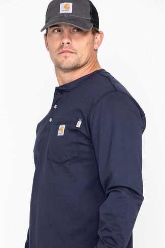 Carhartt Men's Big & Tall Flame Resistant Force Cotton Long Sleeve Henley in Saudi Arabia