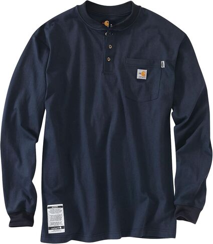 Carhartt Men's Big & Tall Flame Resistant Force Cotton Long Sleeve Henley in Saudi Arabia