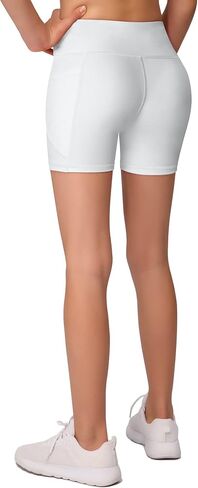 شورت DALIGIRL للكرة الطائرة للفتيات - 4 عبوات شورتات ضغط من الألياف اللدنة مع جيوب للأطفال للرقص واليوجا وألعاب القوى in Kuwait