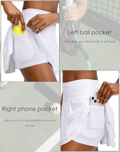 Pleated Tennis Skirt for Women with Shorts 4 Pockets High Waist Women's Workout Running Athletic Golf Skorts Skirts for Women in Kuwait