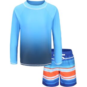 مجموعة HowJoJo Kids Rash Guard للأولاد بأكمام طويلة وقمصان سباحة مكونة من قطعتين in Kuwait