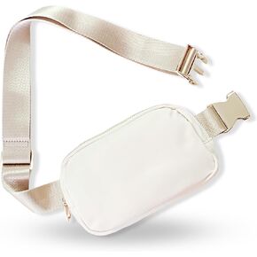 Boutique Belt Bag | Crossbody Fanny Pack for Women Fashionable | Cute Mini Everywhere Bum Hip Waist Pack | Small Fashion Travel Chest Bag | Gold Accessories | Adjustable Small Strap | Black in Saudi Arabia