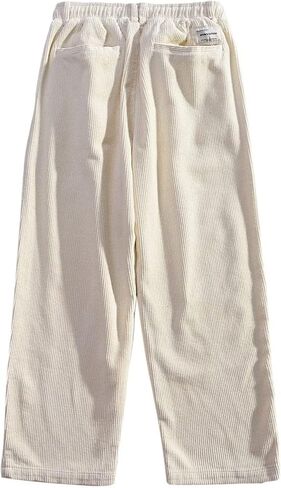 Aelfric Eden Mens Corduroy Vintage Cargo Sweatpants Long Solid Elastic Waist Casual Pants Hip hop Streetwear Pant in Saudi Arabia