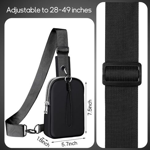 حقيبة حبال صغيرة للنساء حقائب كروس للنساء وحقائب الصدر مع حزام كتف قابل للتعديل للسفر والتخييم الرياضي (أسود) in Kuwait