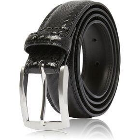 Genuine Leather Dress Belts For Men - Mens Belt For Suits, Jeans, Uniform With Single Prong Buckle - Designed in the USA in Saudi Arabia
