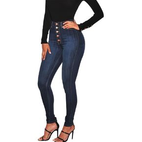 KUNMI Womens Curvy High Waist Stretch Butt Lifting Skinny Colombian Jeans