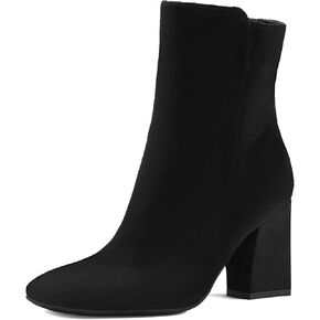 mysoft Women's Ankle Boots Square Toe Side Zipper GoGo Boots Chunky Block Heel Mid Calf Low Heeled Short Booties in Kuwait