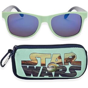 STAR WARS Mandalorian Baby Yoda Boys Sunglasses with Kids Glasses Case, Protective Toddler Sunglasses
