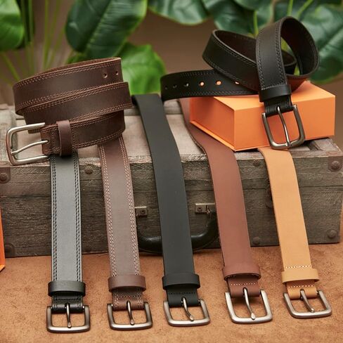 VATAN Men's Full Grain Leather Casual Every Day Jean Belt Handmade (35mm) in Kuwait