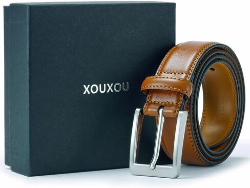 أحزمة جينز جلدية كاجوال للرجال من XOUXOU، حزام كلاسيكي للعمل مع إبزيم شوكة للرجال in Kuwait