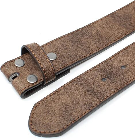 حزام جلدي من BC Belts مع نسيج عتيق متعثر بعرض 1.5 سم مع أزرار كبس in Kuwait