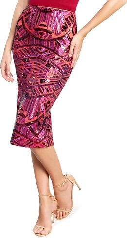 تنورة متوسطة الطول للسيدات من Dress the Population Nola Sequin Placement in Kuwait