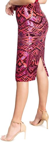 تنورة متوسطة الطول للسيدات من Dress the Population Nola Sequin Placement in Kuwait