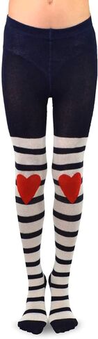 TeeHee Little Girls and Toddlers Fashion Tights 3 Pair Pack (3-5 Years, Stripe Heart) in Kuwait