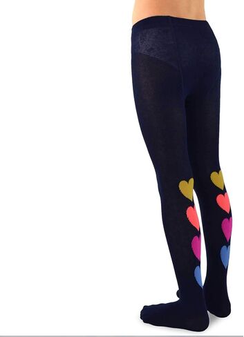 TeeHee Little Girls and Toddlers Fashion Tights 3 Pair Pack (3-5 Years, Stripe Heart) in Kuwait