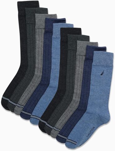 Nautica Men's Dress Socks  - Solid Crew Socks (10 Pack) in Saudi Arabia