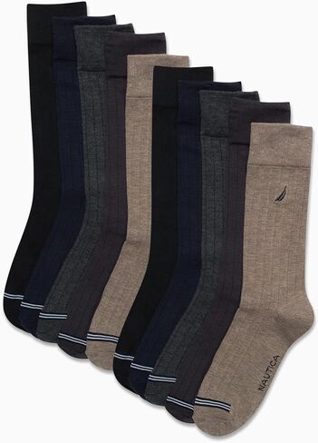 Nautica Men's Dress Socks  - Solid Crew Socks (10 Pack) in Saudi Arabia