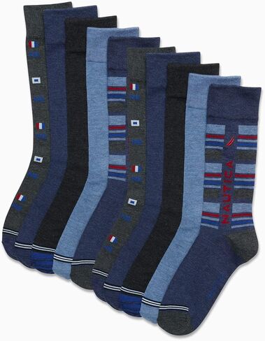 Nautica Men's Dress Socks  - Solid Crew Socks (10 Pack) in Saudi Arabia