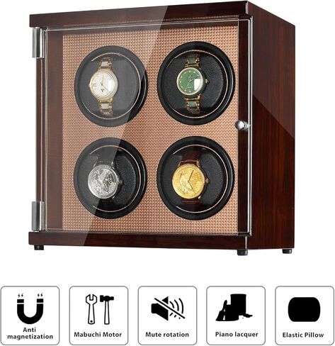 ساعة أنيقة من CHIYODA بشاشة تعمل باللمس LCD ، 12 وضع دوران ، بني لامع عالي لـ 4 ساعات تلقائية ، بني لامع، 10.6 بوصة × 7.1 بوصة × 10.6 بوصة, بني لامع, 10.6 Inch x 7.1 Inch x 10.6 Inch in Kuwait