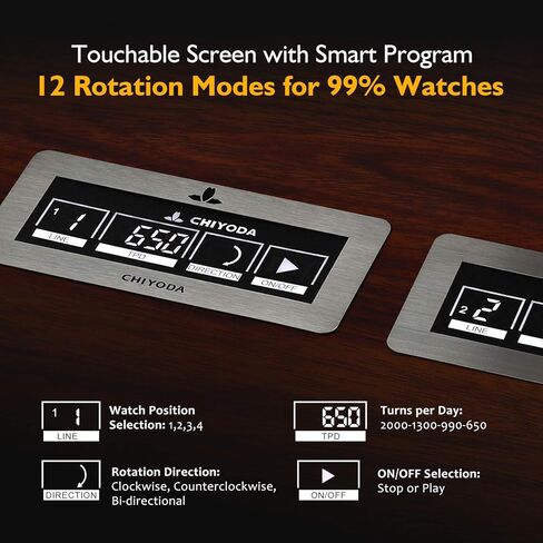 ساعة أنيقة من CHIYODA بشاشة تعمل باللمس LCD ، 12 وضع دوران ، بني لامع عالي لـ 4 ساعات تلقائية ، بني لامع، 10.6 بوصة × 7.1 بوصة × 10.6 بوصة, بني لامع, 10.6 Inch x 7.1 Inch x 10.6 Inch in Kuwait