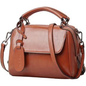 FOXLOVER Small Leather Crossbody Bags for Women Ladies Shoulder Bag Top Handle Mini Handbag and Purse