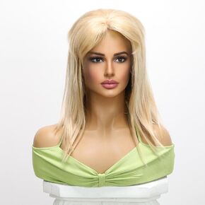 شعر مستعار نسائي أشقر من Smilco طويل بطول 60.96 سم من الدانتيل الصناعي المستقيم بسحب أمامي للملكة، شعر مستعار يومي (أشقر) in Kuwait