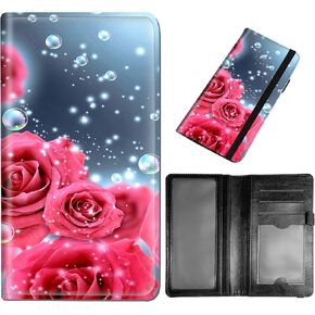 Checkbook Cover - Premium Leather Standard Duplicate Register Check Card Book Holder Wallet with RFID Blocking Function for Men and Women,Blessed Sunflower …