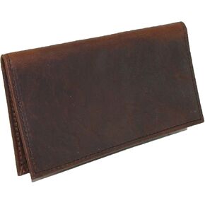 Boston Leather Unisex Textured Bison Leather Checkbook Cover, Black in Saudi Arabia