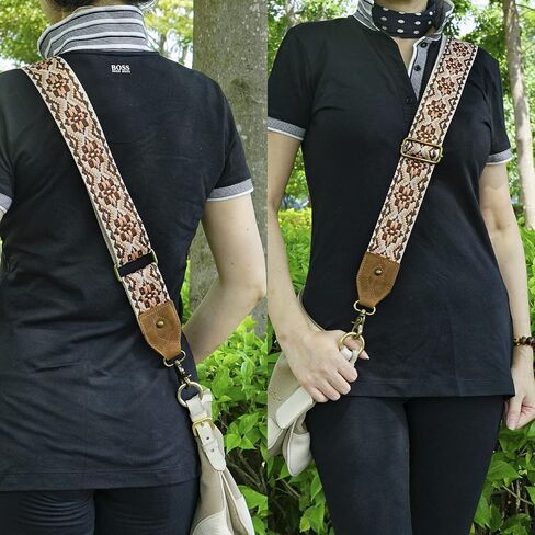 حزام المحفظة استبدال الأشرطة الغيتار crossbody لحقائب اليد حزام الكتف استبدال قابل للتعديل لحقيبة نمط خمر مع جلد البقر جلد طبيعي عرض 2 بوصة in Kuwait
