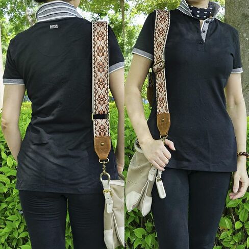 حزام المحفظة استبدال الأشرطة الغيتار crossbody لحقائب اليد حزام الكتف استبدال قابل للتعديل لحقيبة نمط خمر مع جلد البقر جلد طبيعي عرض 2 بوصة in Kuwait
