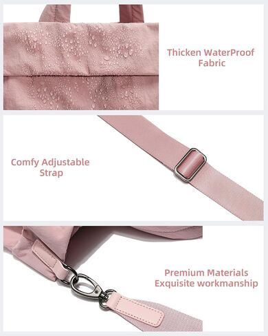 FODOKO Hobo Crossbody Bags 2.0, 19L Large Totes Handbags with Straps for Women, Multi Nylon Shoulder Bags for Travel Gym in Kuwait
